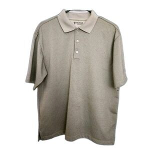 Pro Tour Performance Golf Men's Large Polo Relaxed Fit Tan Short Sleeve Stretch